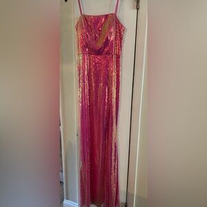 City Triangles Vibrant Pink Sequin Dress